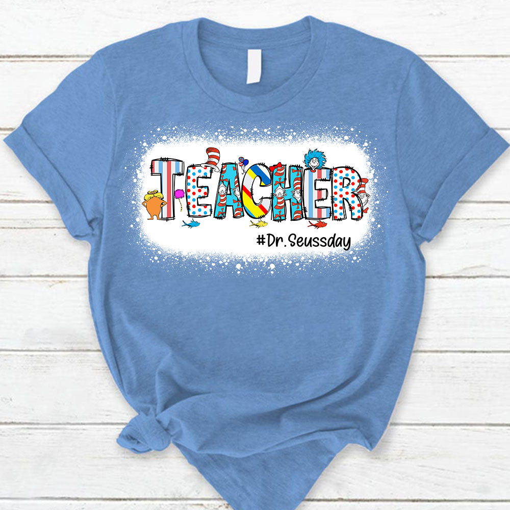Personalized Teacher Shirt Read Across America Custom Teacher's Level - Dr Seuss Day Celebration Shirt Ph99 Nh00