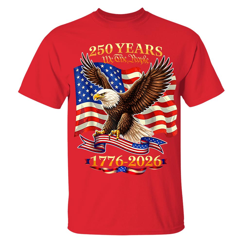 USA 250th Birthday T-Shirt, America 1776-2026 250 Years Fourth of July Tee Hv01