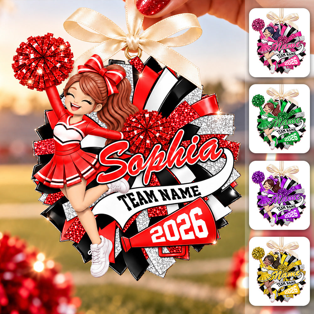 Custom Cheerleader 2D Flat Ornament  Cheerleading Christmas, Cheer Team Senior Night Gift L0411 Hv01