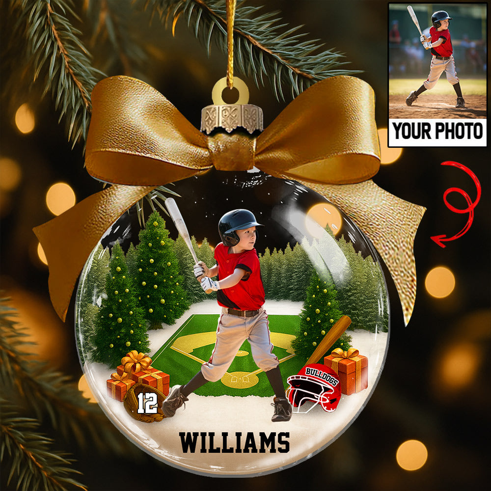Custom Photo - Baseball Season Is Coming Personalized Baseball Transparent Ornament Tu24 Li29