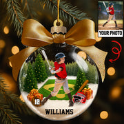 Custom Photo - Baseball Season Is Coming Personalized Baseball Transparent Ornament Tu24 Li29