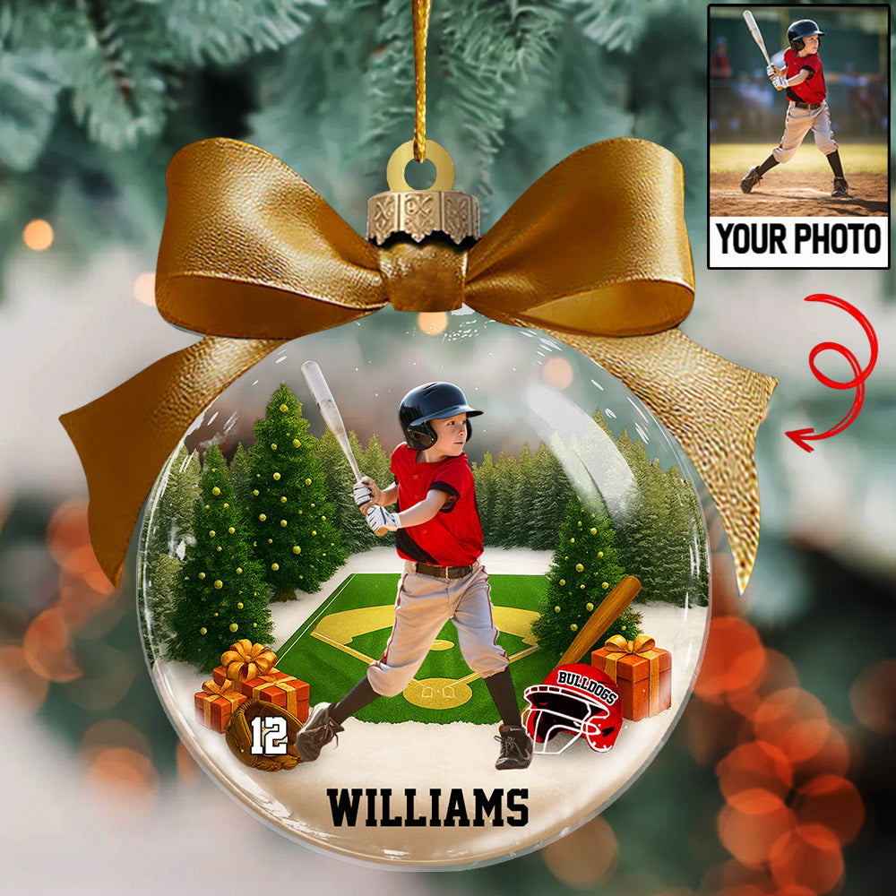 Custom Photo - Baseball Season Is Coming Personalized Baseball Transparent Ornament Tu24 Li29