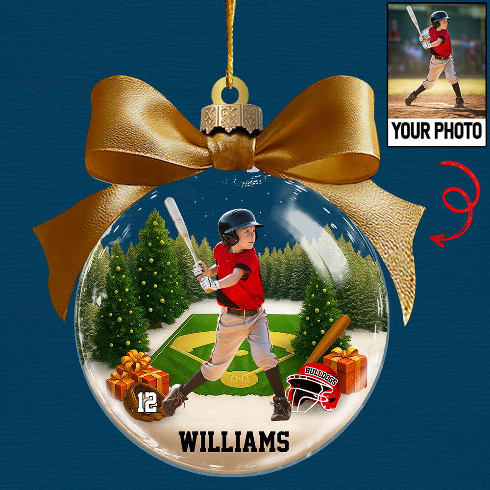 Custom Photo - Baseball Season Is Coming Personalized Baseball Transparent Ornament Tu24 Li29