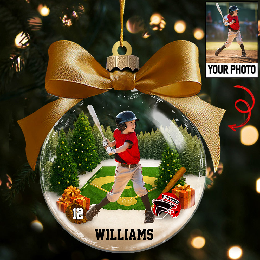 Custom Photo - Baseball Season Is Coming Personalized Baseball Transparent Ornament Tu24 Li29