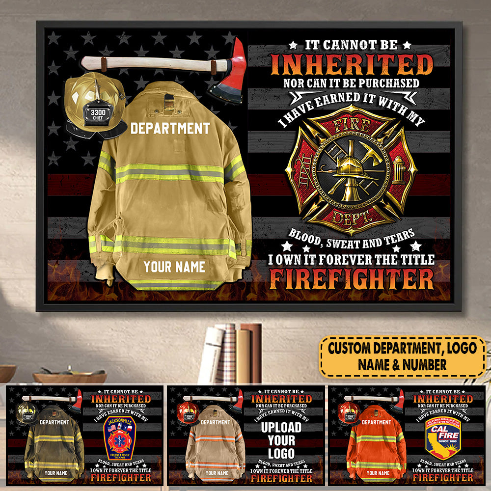 Personalized Canvas And Poster It Cannot Be Inherited Firefighter Armor Clothes And Helmet Frame K1702 Trhn