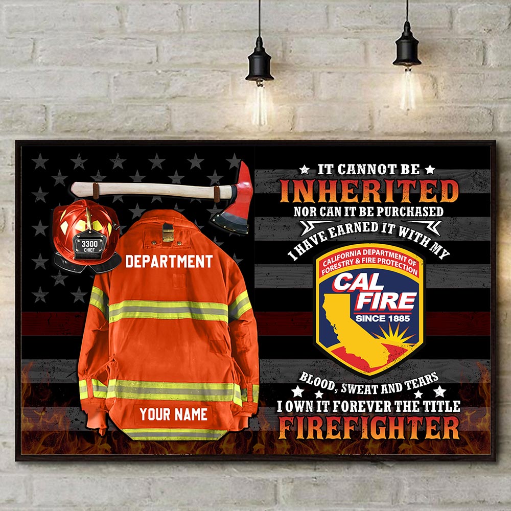 Personalized Canvas And Poster It Cannot Be Inherited Firefighter Armor Clothes And Helmet Frame K1702 Trhn