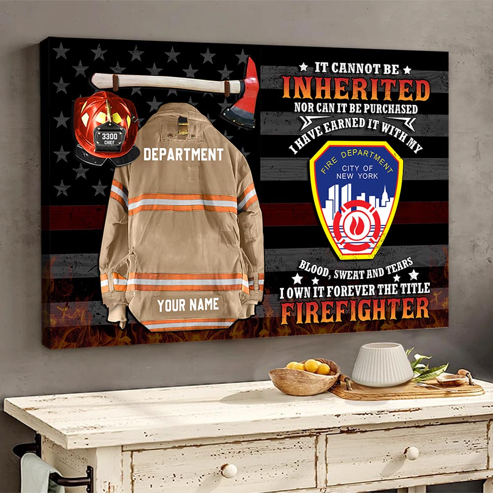 Personalized Canvas And Poster It Cannot Be Inherited Firefighter Armor Clothes And Helmet Frame K1702 Trhn