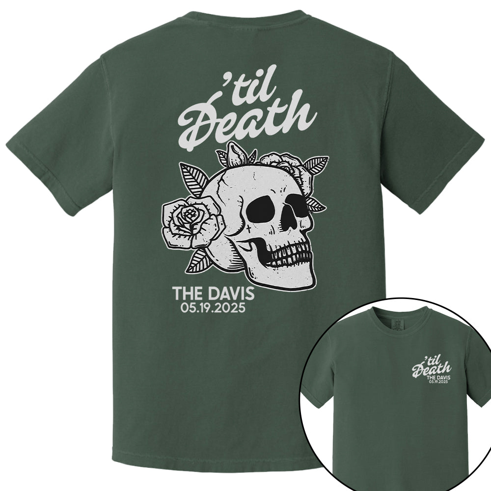 Custom Til Death Shirt, Skeleton Bride Shirt, Wedding Date Newlywed Tees, Wedding Day Shirt, Til Death Married Couple Nh00