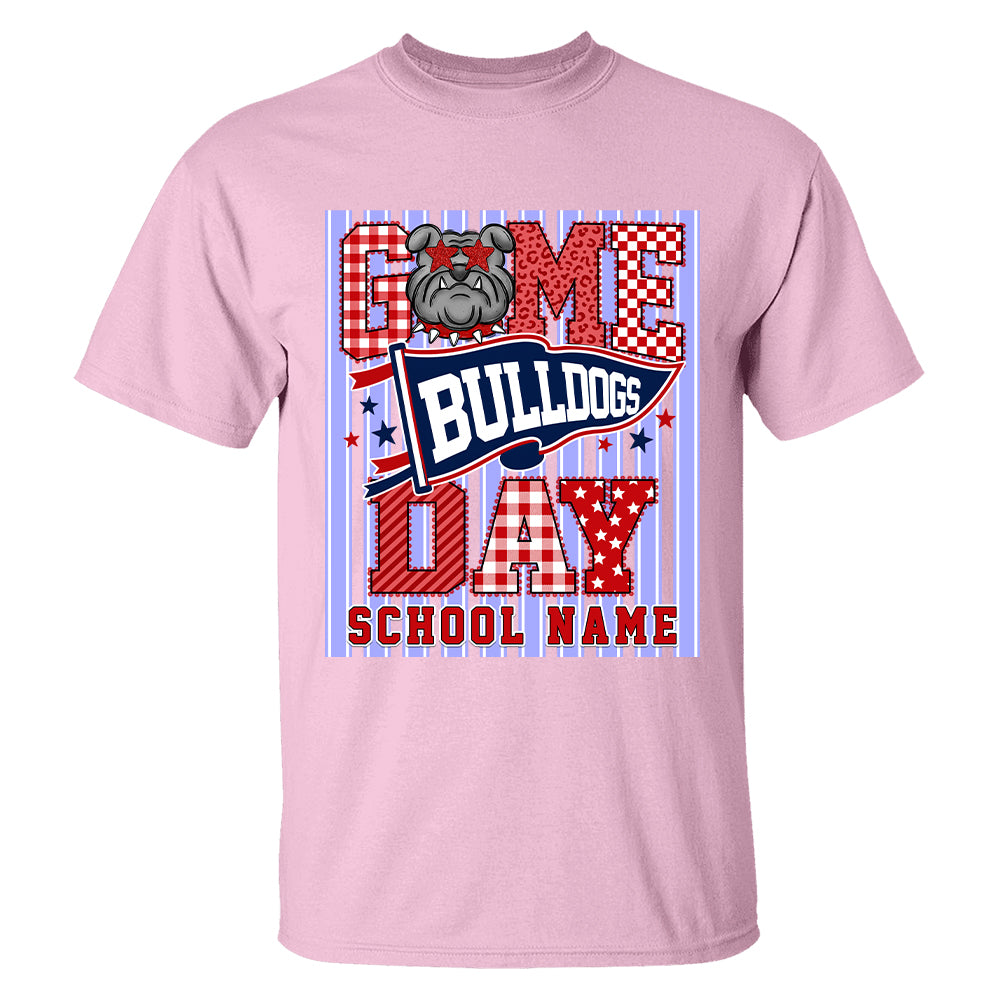 Custom School Name Mascot Striped, Back To Shool Shirt L0411 Hv01