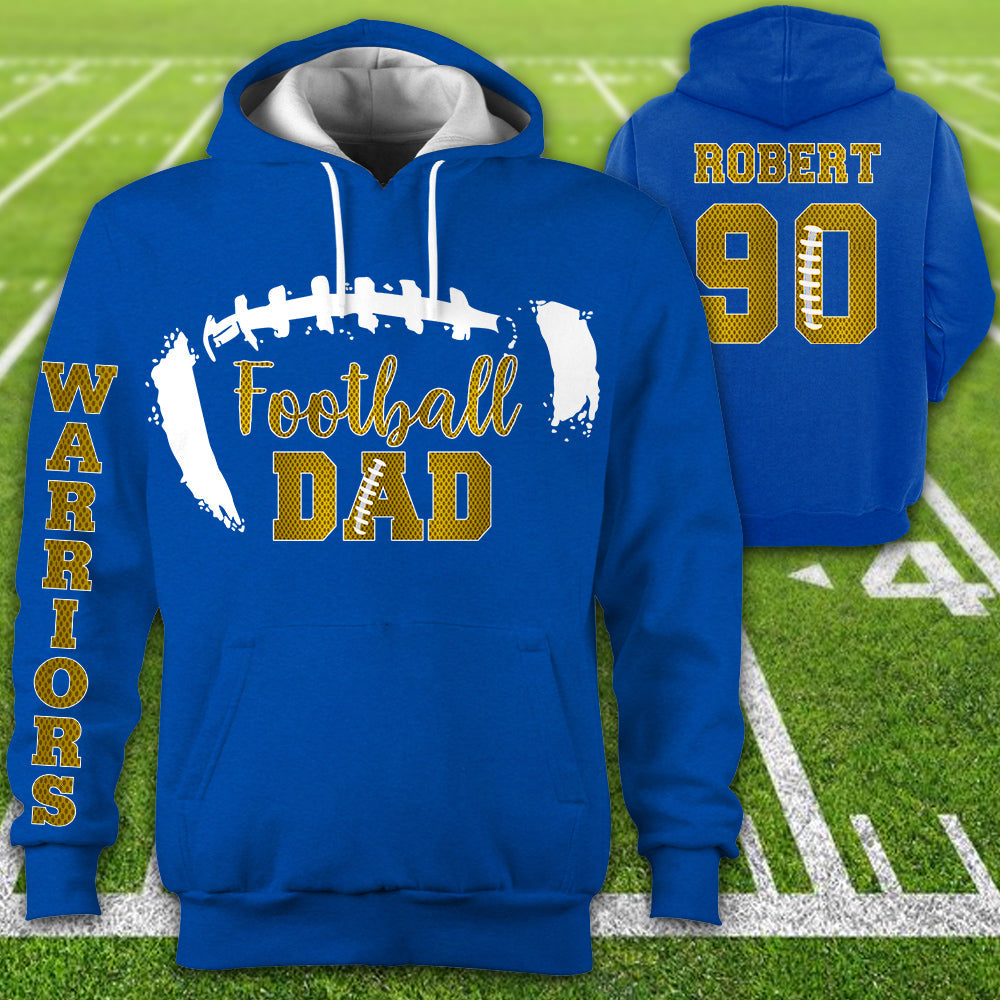 Football Hoodie Football Custom With Number Name Player In Glitter Football Mom All Over Print Hoodie Shirt K1702