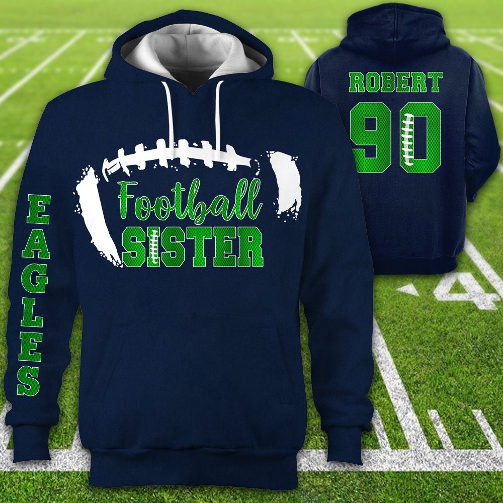 Football Hoodie Football Custom With Number Name Player In Glitter Football Mom All Over Print Hoodie Shirt K1702
