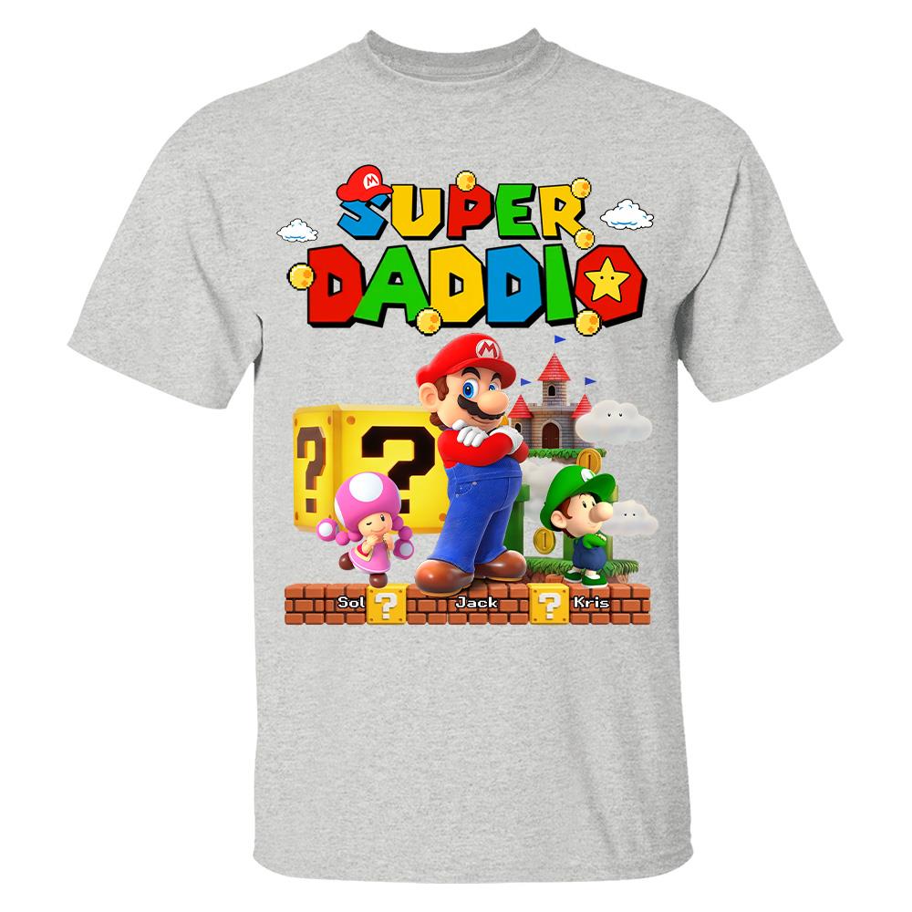 Best Dad Ever Super Daddio, Personalized Daddio Shirt Custom Kids Name, Gift For Dad, Gift For Father's Day Vr2 MI209 Hv01