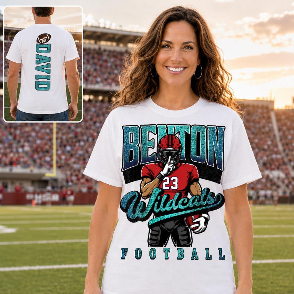 Custom Football Mom Shirt Glitter Mascot Shirt Game Day L0411 Nh00