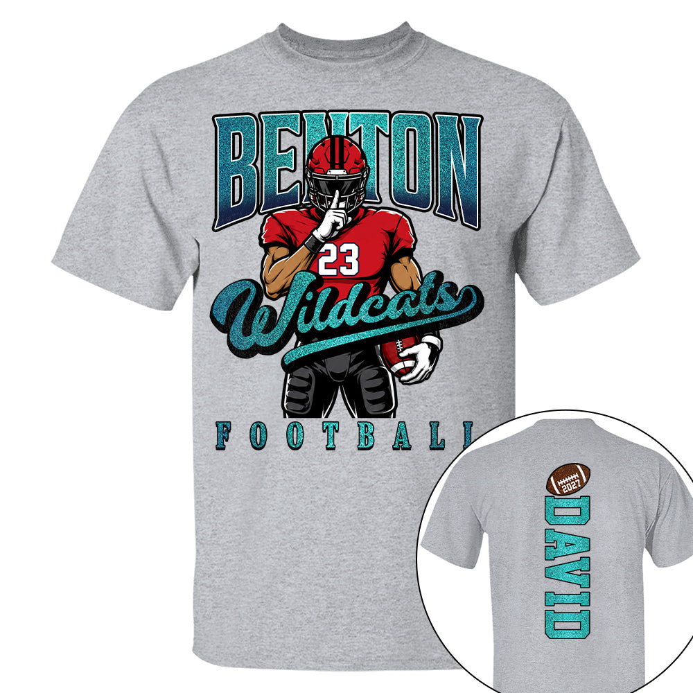 Custom Football Mom Shirt Glitter Mascot Shirt Game Day L0411 Nh00