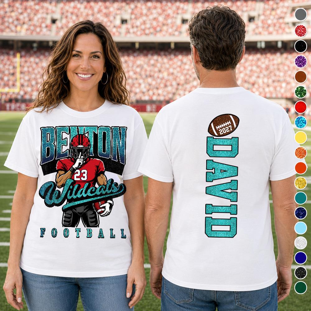 Custom Football Mom Shirt Glitter Mascot Shirt Game Day L0411 Nh00