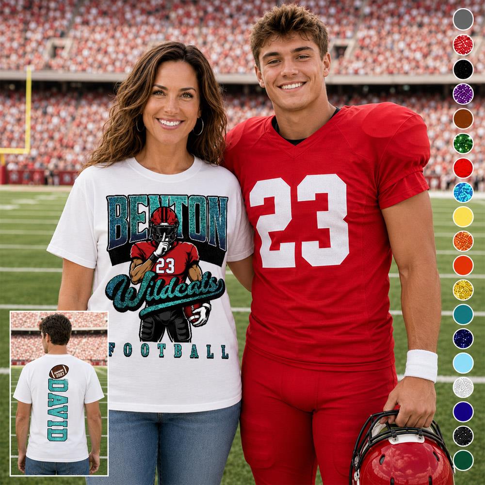 Custom Football Mom Shirt Glitter Mascot Shirt Game Day L0411 Nh00