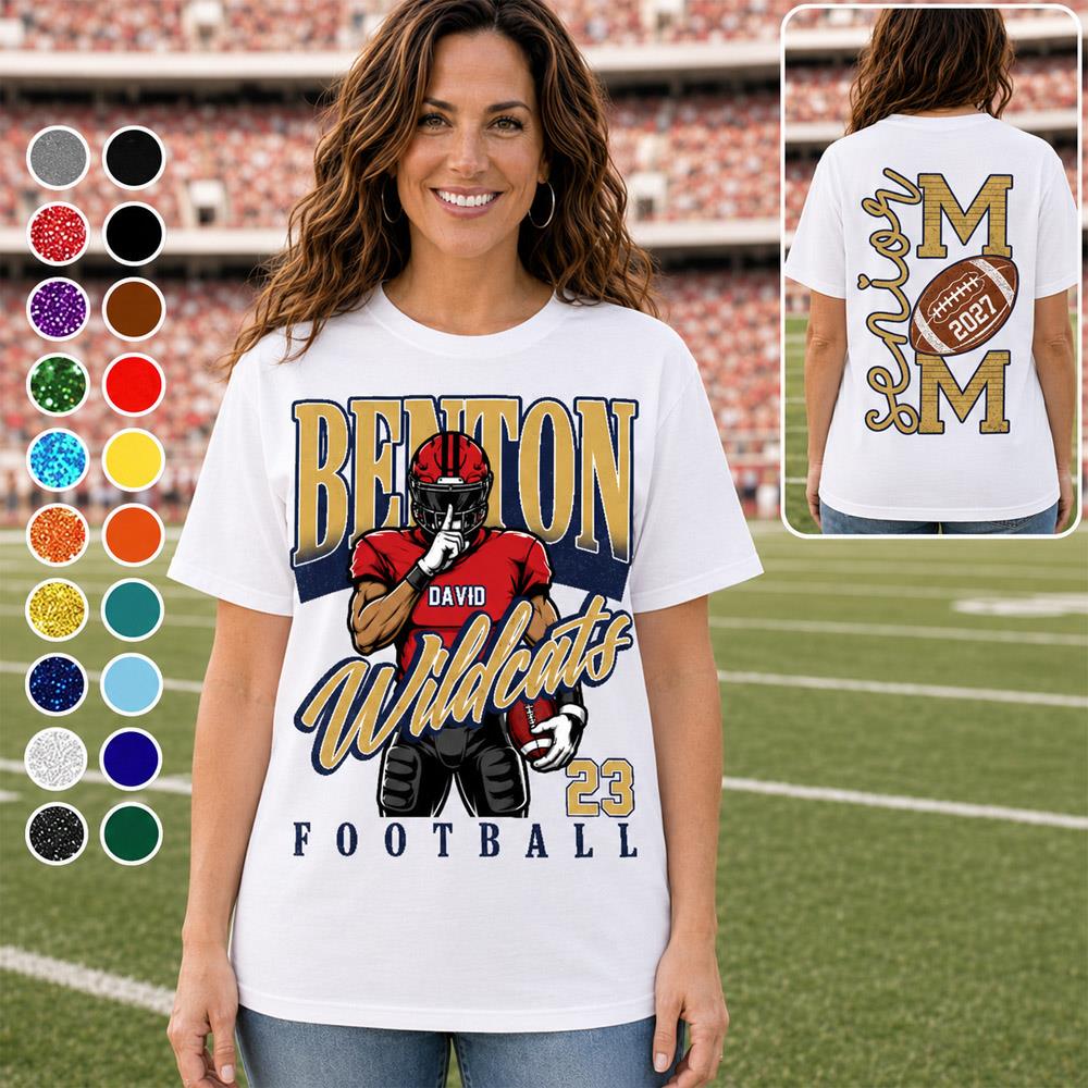 Custom Football Mom Shirt Glitter Mascot Shirt Game Day L0411 Nh00