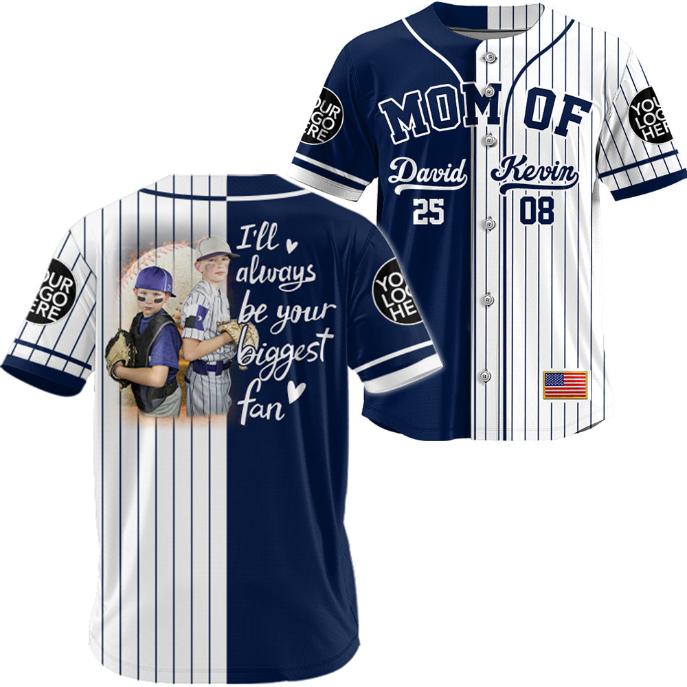 I'll Be Your Biggest Fan, Custom 2 Colors Personalization Split Baseball Jersey, Custom Photo Baseball Jersey, Gift For Baseball Lover A2110