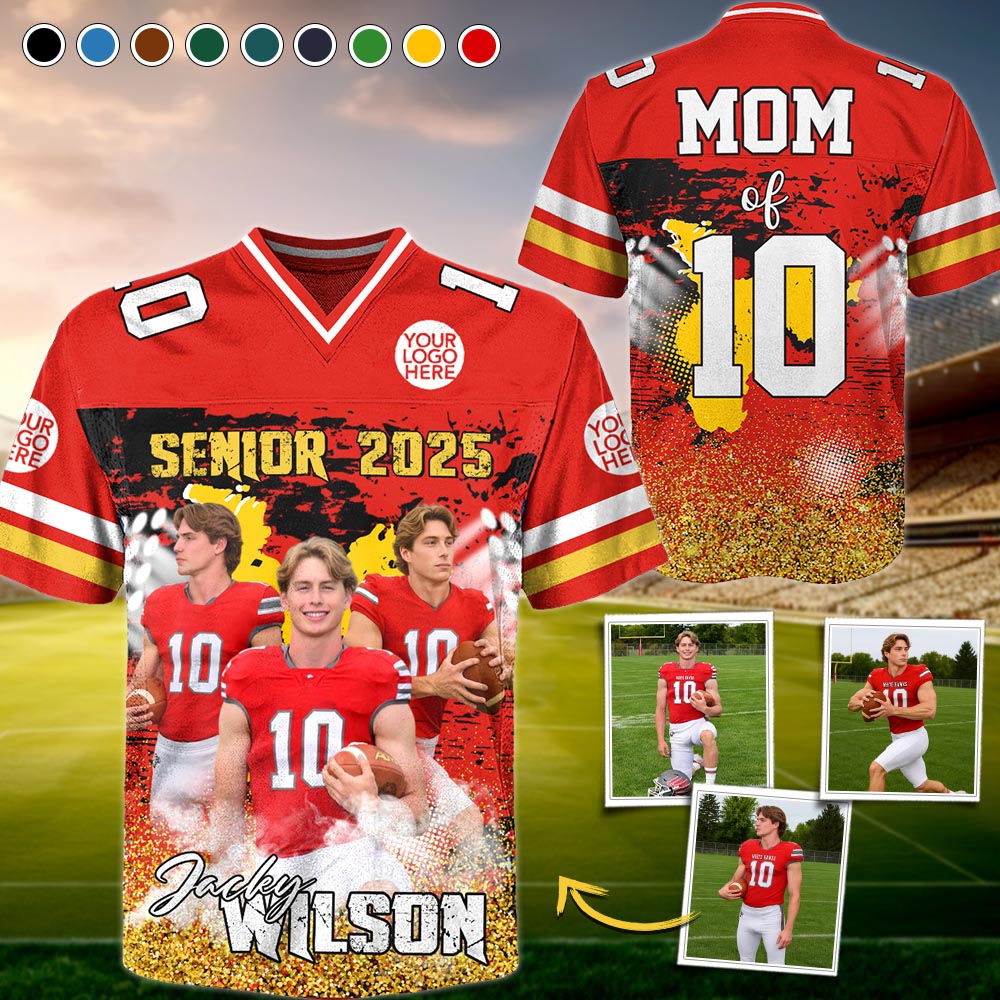 Custom Photo Football Jersey Shirt For Football Family Game Day Shirt Tu24 Pt99