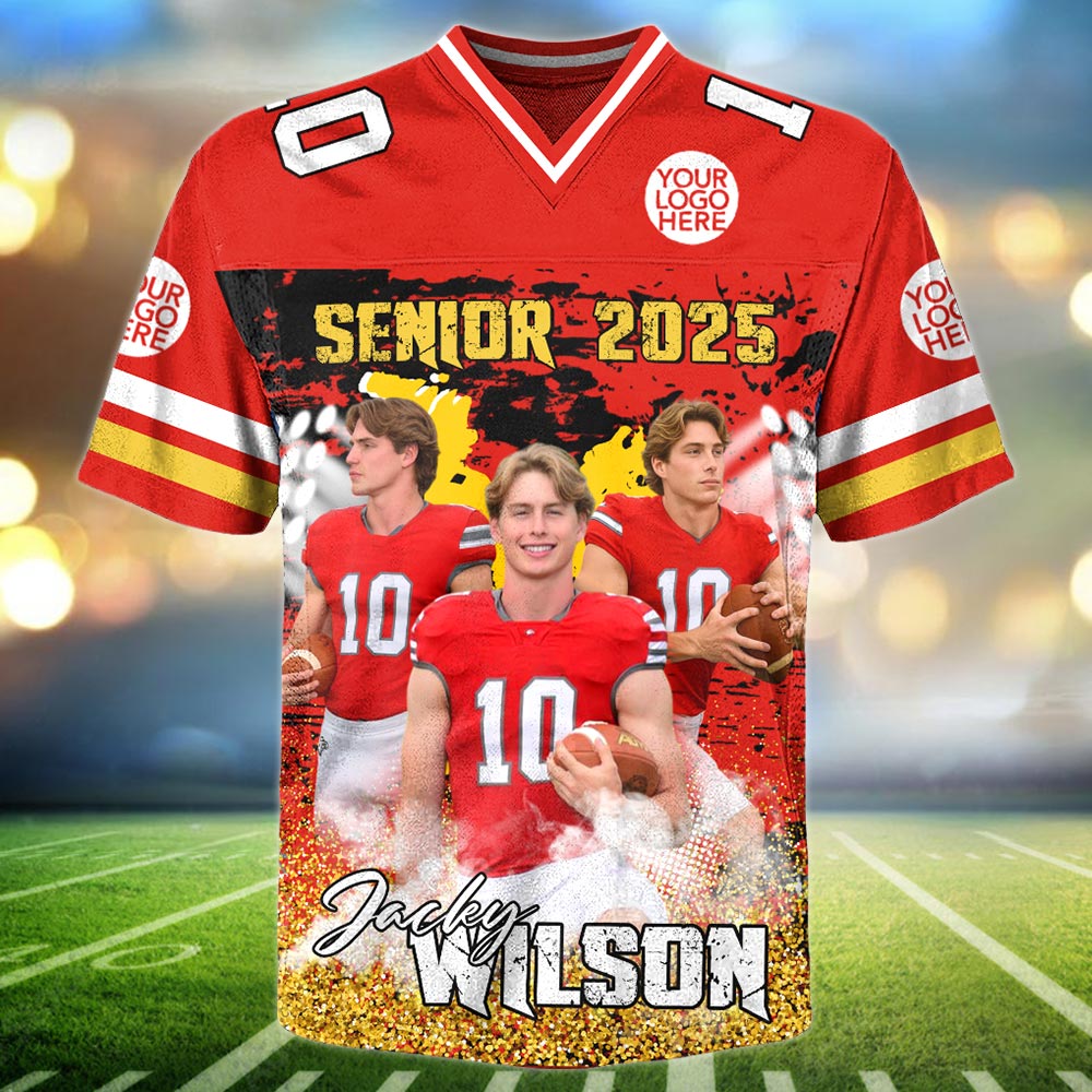 Custom Photo Football Jersey Shirt For Football Family Game Day Shirt Tu24 Pt99