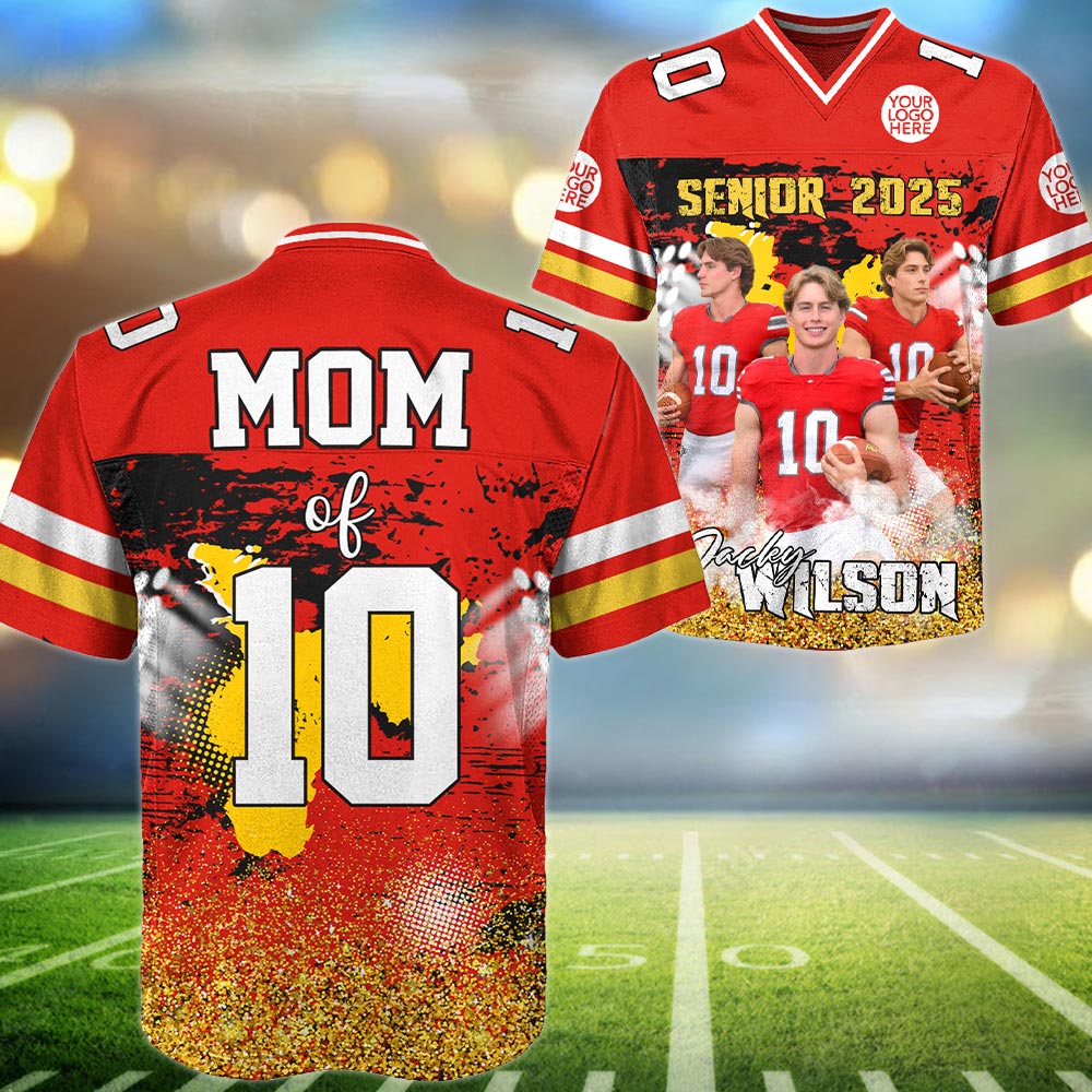 Custom Photo Football Jersey Shirt For Football Family Game Day Shirt Tu24 Pt99