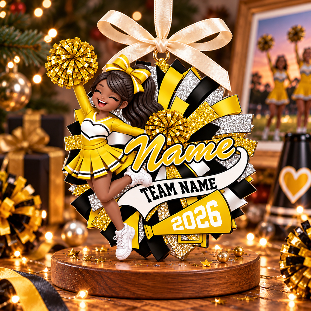 Custom Cheerleader 2D Flat Ornament  Cheerleading Christmas, Cheer Team Senior Night Gift L0411 Hv01