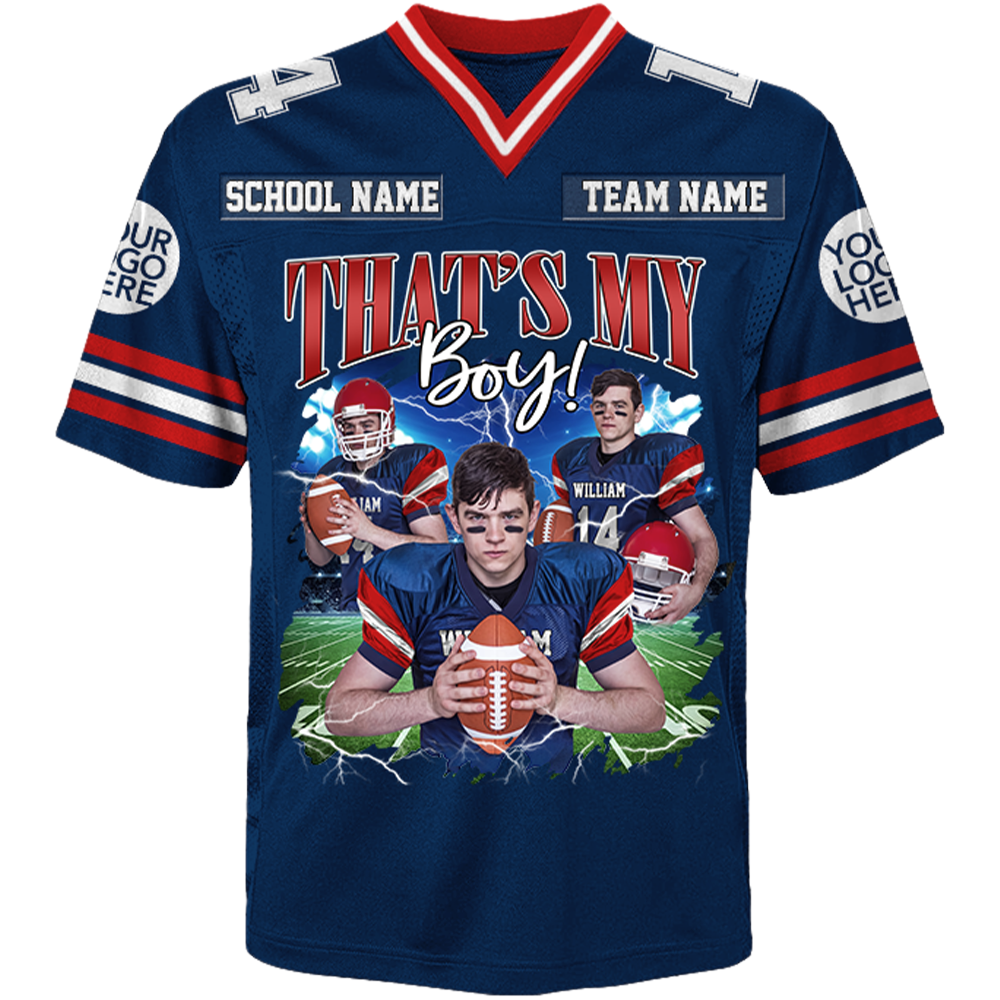 That's My Boy Personalized Jersey Football Game Day Custom Team Name Family Member Photos For Player K1702