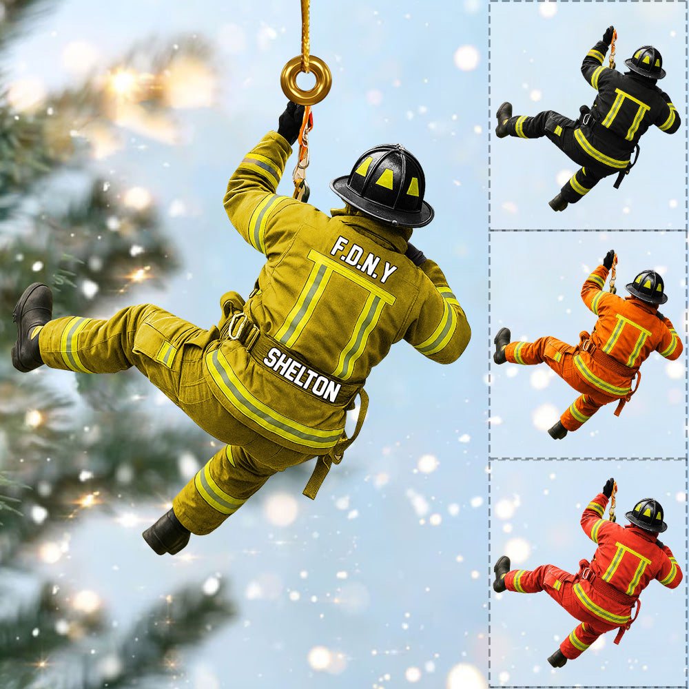 Firefighter Ornament Personalized 2 Side Shape Acrylic Ornament Tu24