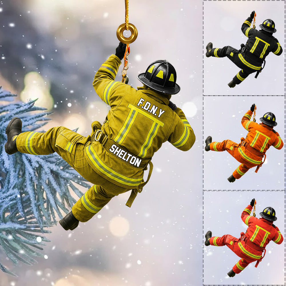 Firefighter Ornament Personalized 2 Side Shape Acrylic Ornament Tu24