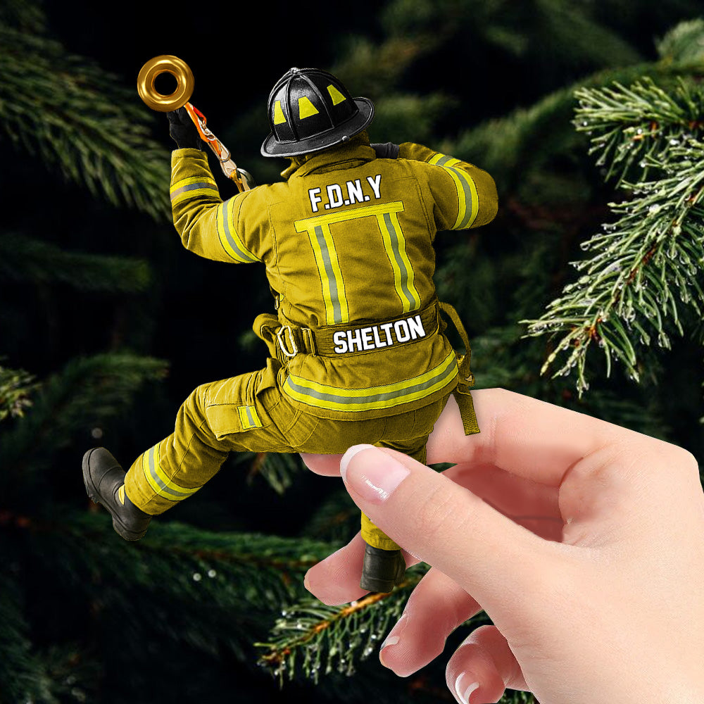 Firefighter Ornament Personalized 2 Side Shape Acrylic Ornament Tu24