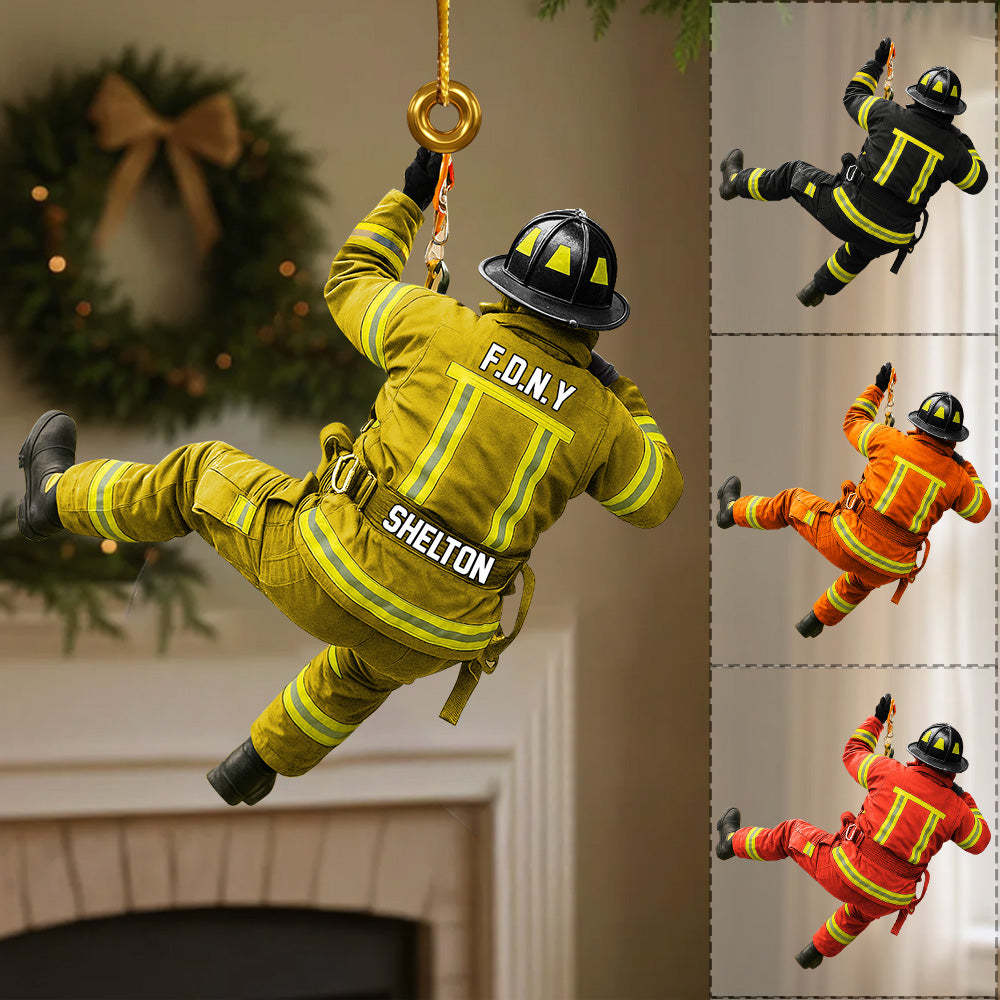 Firefighter Ornament Personalized 2 Side Shape Acrylic Ornament Tu24
