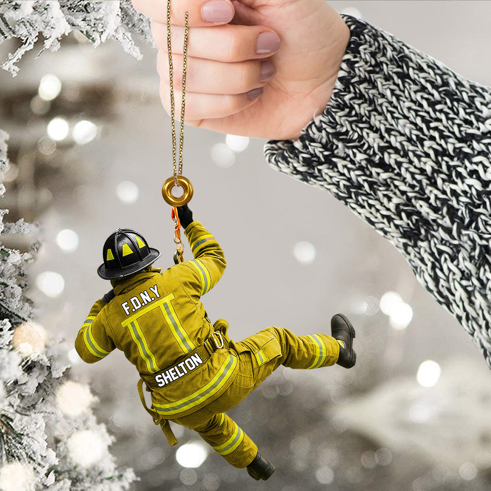 Firefighter Ornament Personalized 2 Side Shape Acrylic Ornament Tu24