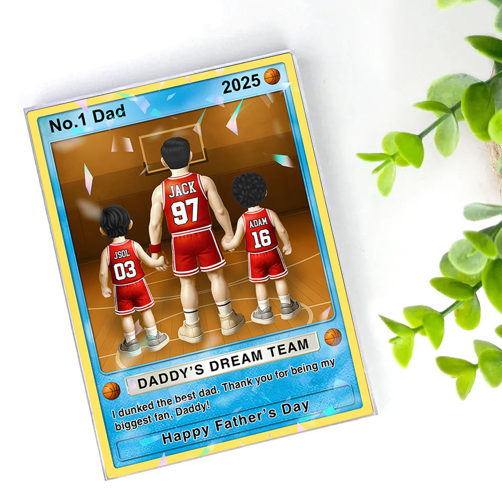 Basketball Dad - Personalized Acrylic Block Plaque For Basketball Dad Husband Grandpa NA04 Tu20