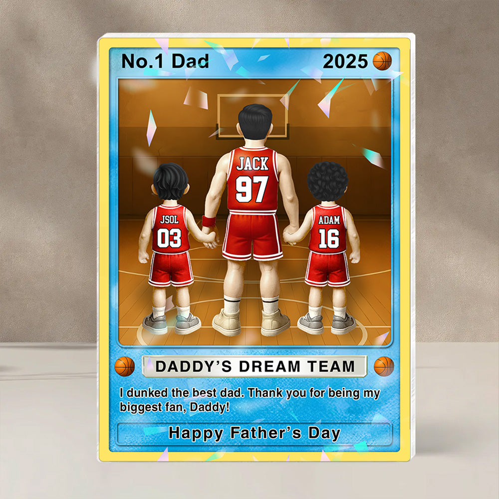 Basketball Dad - Personalized Acrylic Block Plaque For Basketball Dad Husband Grandpa NA04 Tu20