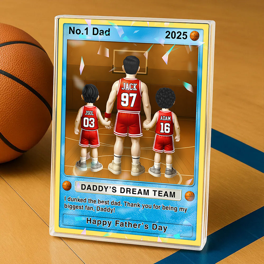 Basketball Dad - Personalized Acrylic Block Plaque For Basketball Dad Husband Grandpa NA04 Tu20