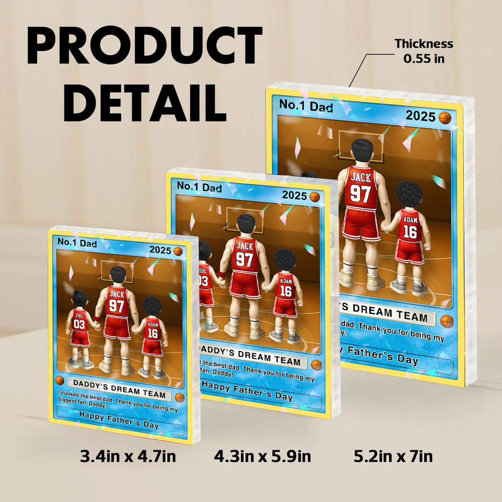 Basketball Dad - Personalized Acrylic Block Plaque For Basketball Dad Husband Grandpa NA04 Tu20