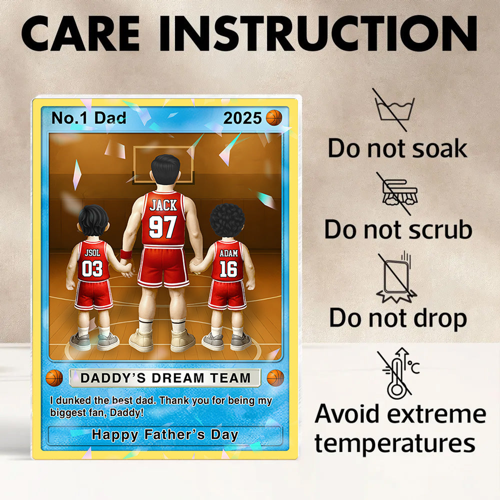 Basketball Dad - Personalized Acrylic Block Plaque For Basketball Dad Husband Grandpa NA04 Tu20