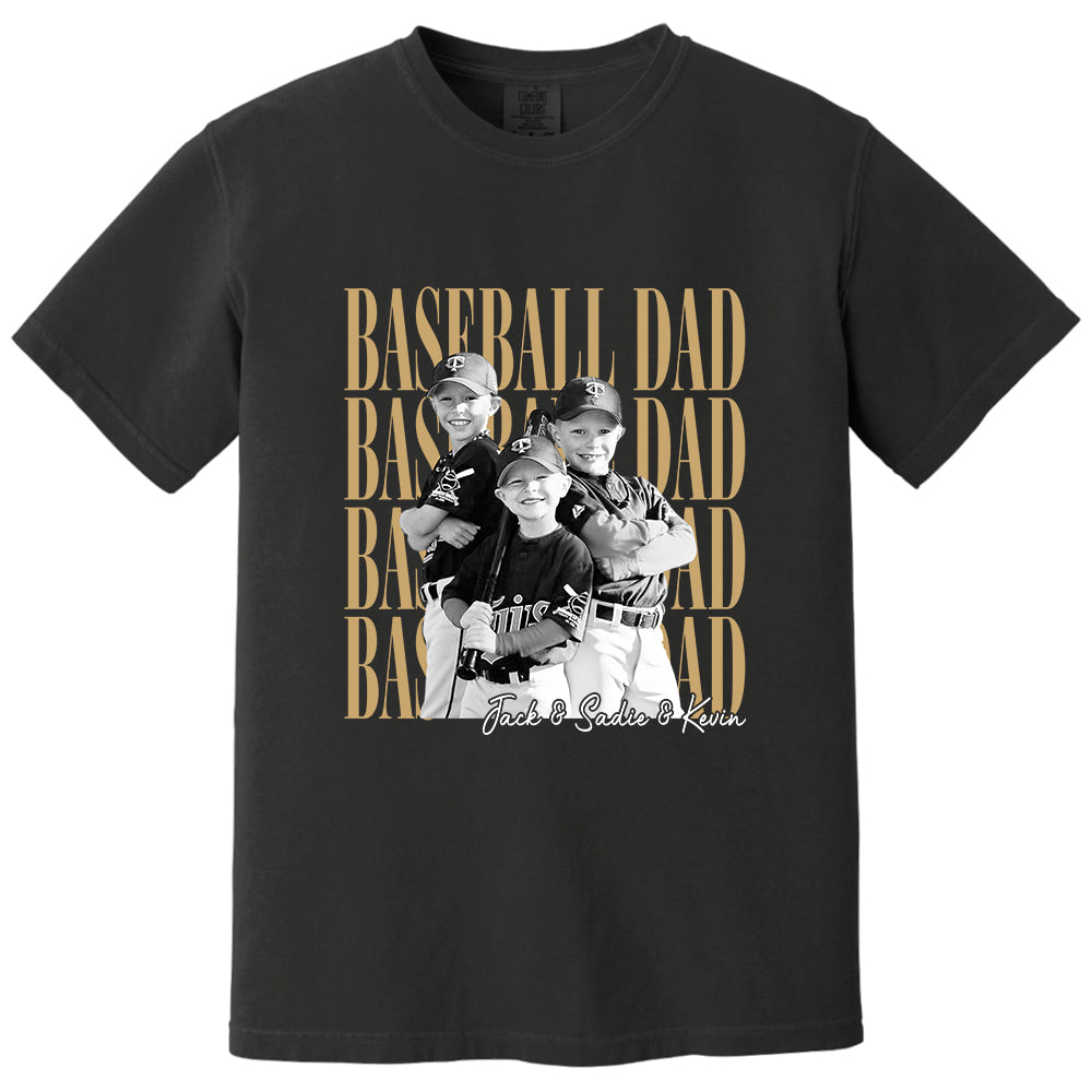 Baseball Dad Shirt, Personalized Photo Shirt for Dad, Custom Baseball Dad Tee, Father’s Day Gift for Baseball Dad Na02 VH01