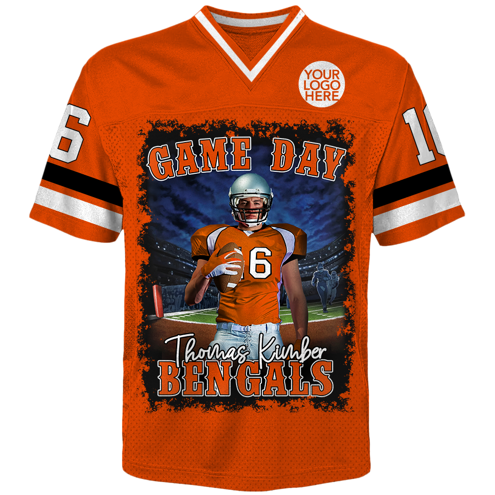 Personalized Football Game Day Football Jersey Gift For Football Lovers - Custom Photo Gift For Football Player K1702