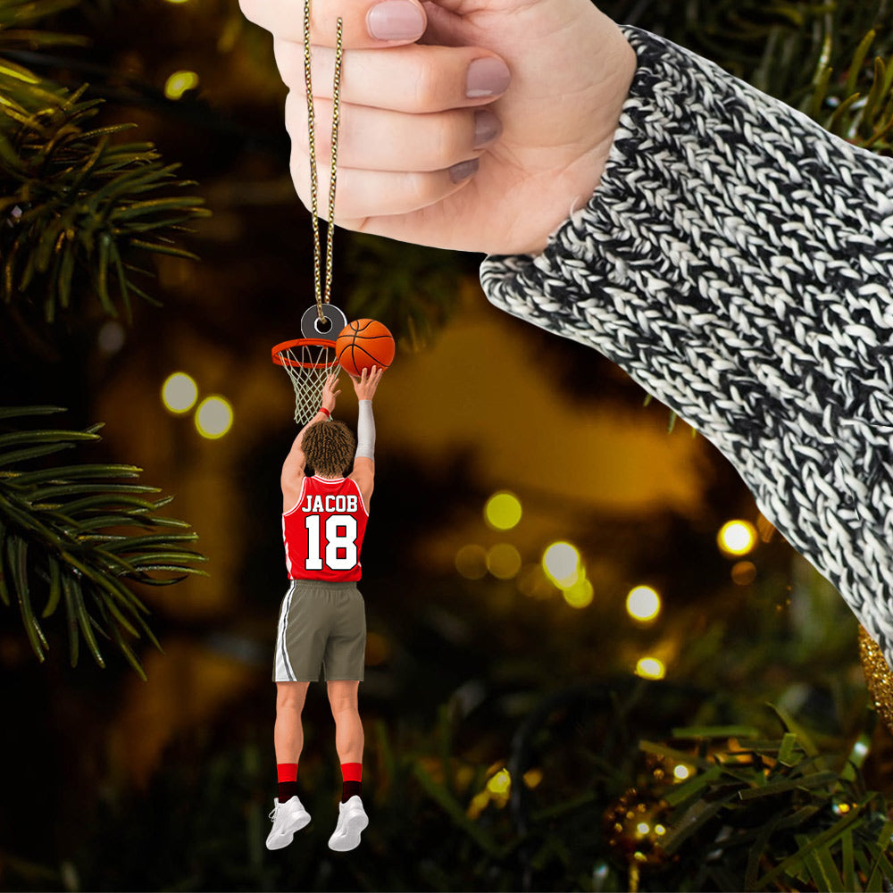 Personalized Basketball Boy Player Acrylic Ornament - Gift For Basketball Lovers Li29