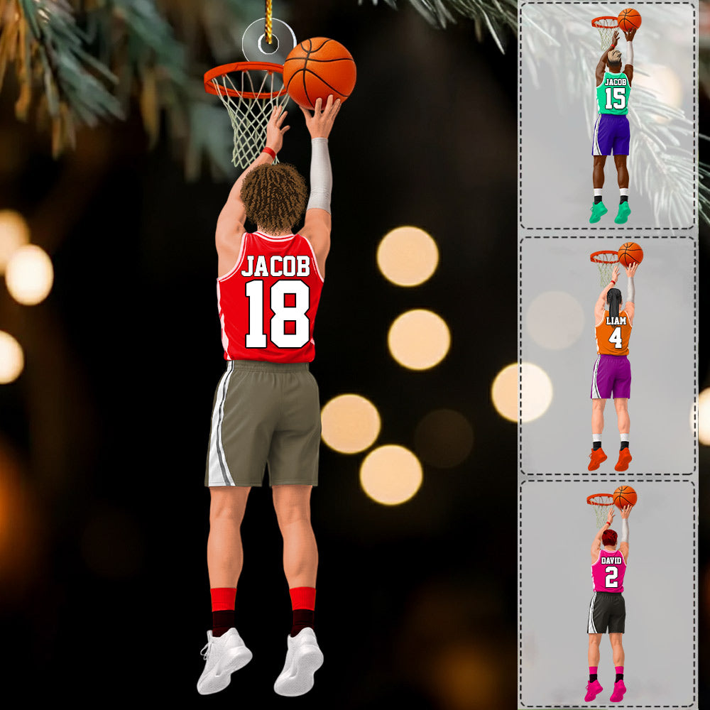 Personalized Basketball Boy Player Acrylic Ornament - Gift For Basketball Lovers Li29