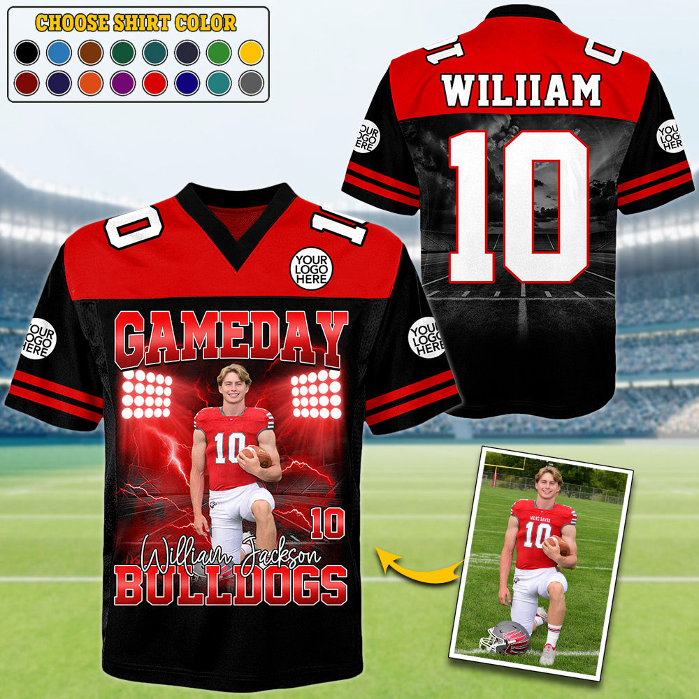 Custom Photo Gameday Football Personalized Football Jersey Shirt Gift For Football Lovers Tu24 Do99