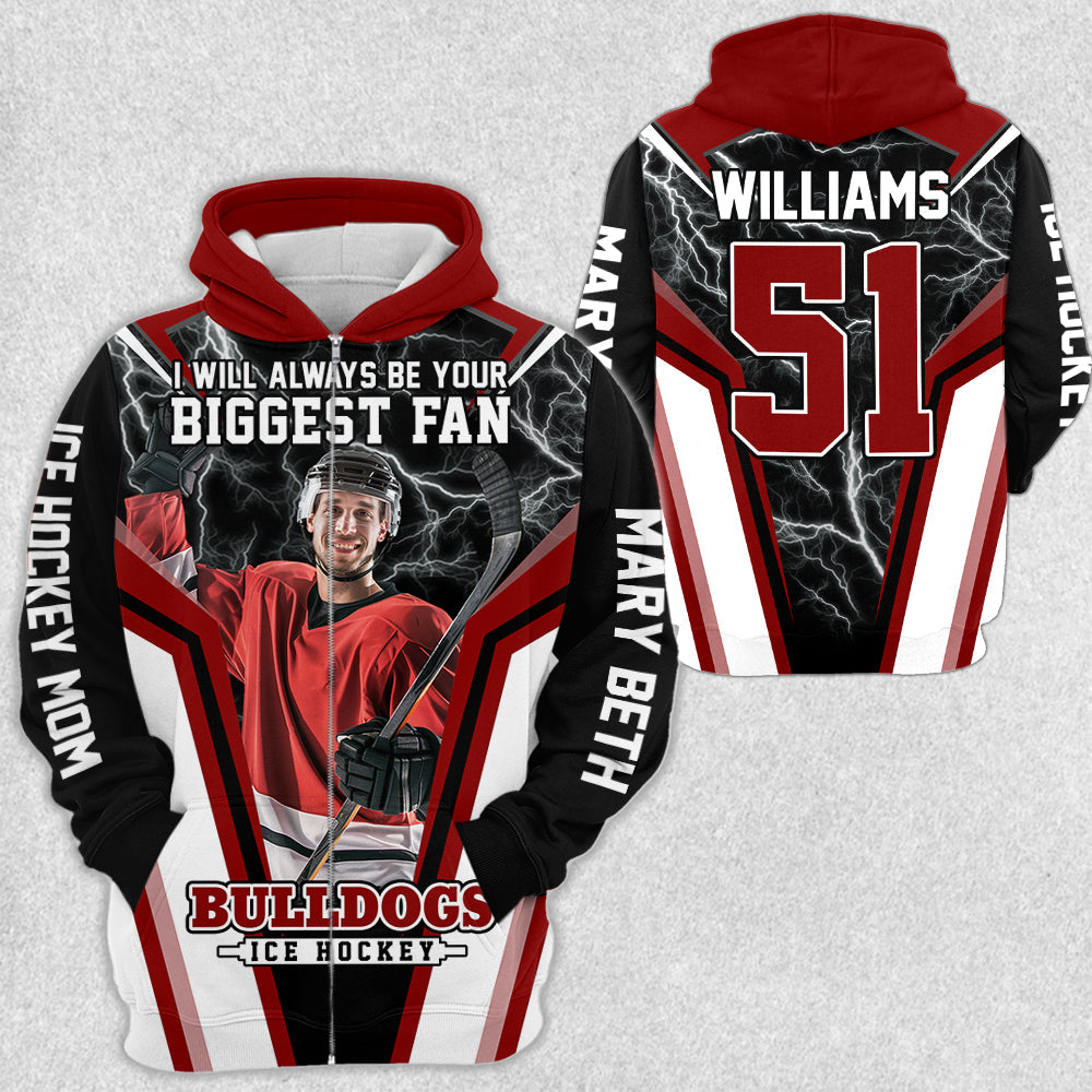 I Will Always Be Your Biggest Fan Vr3 Personalized All Over Print Shirt For Ice Hockey Mom Grandma Sport Family