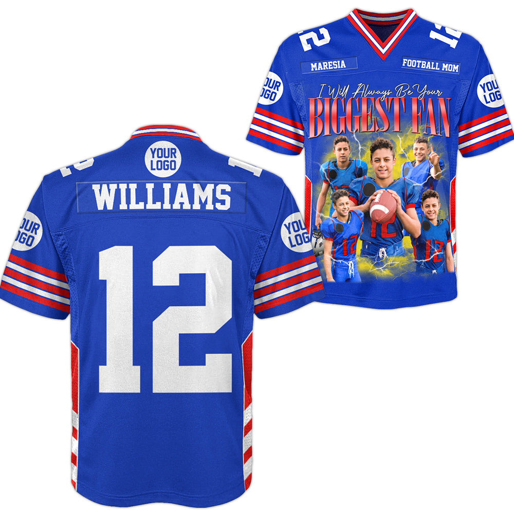 I Will Always Be Your Biggest Fan Football Jersey Shirt Gift For Football Mom Football Dad Game Day Shirt H2511 Trna