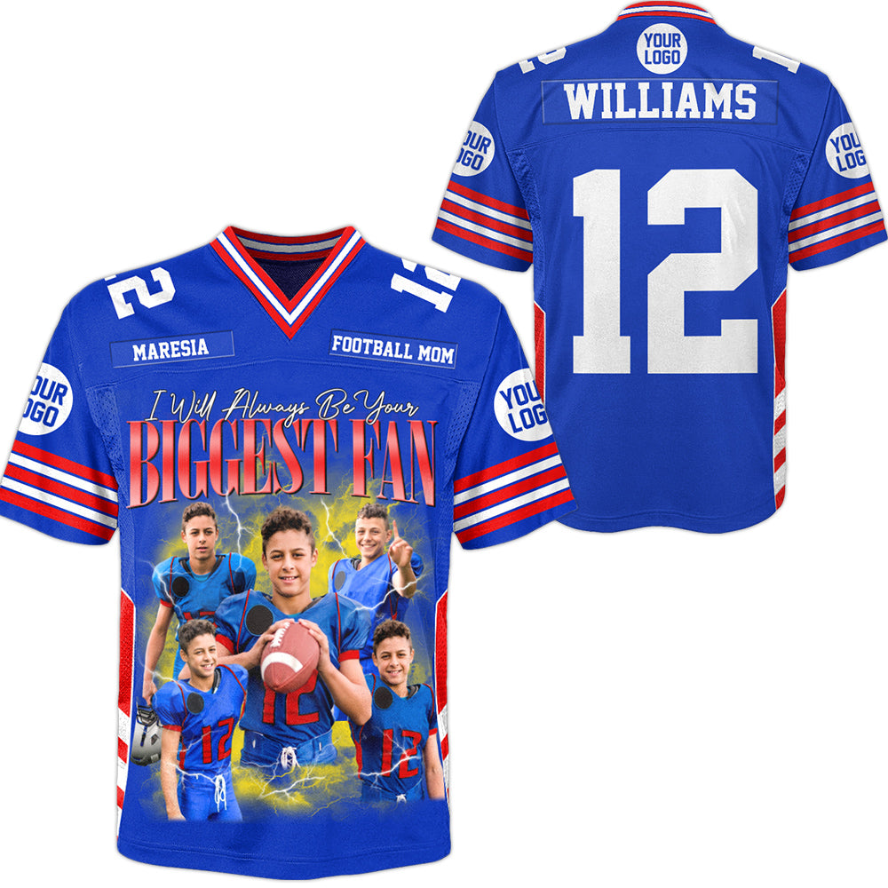 I Will Always Be Your Biggest Fan Football Jersey Shirt Gift For Football Mom Football Dad Game Day Shirt H2511 Trna