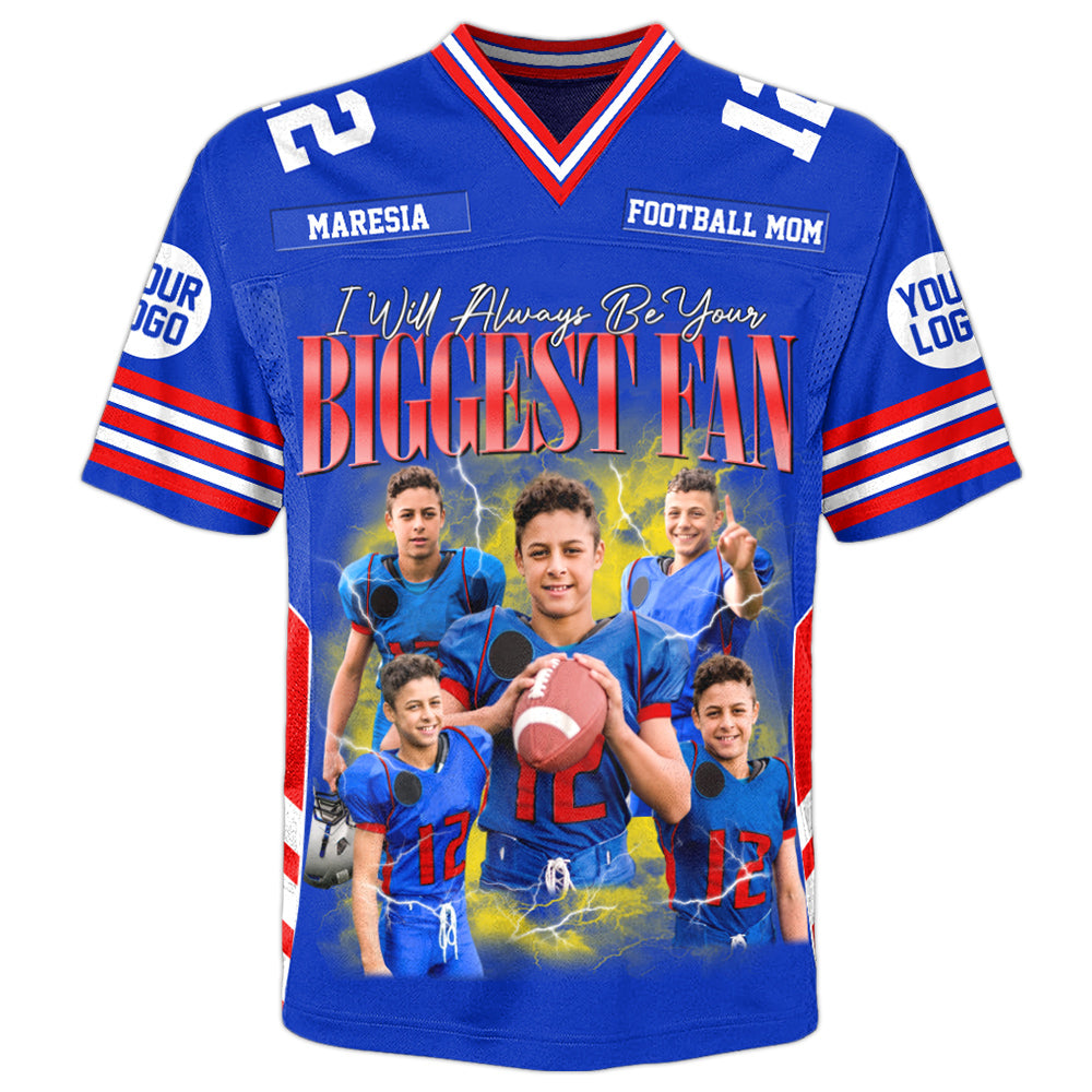 I Will Always Be Your Biggest Fan Football Jersey Shirt Gift For Football Mom Football Dad Game Day Shirt H2511 Trna