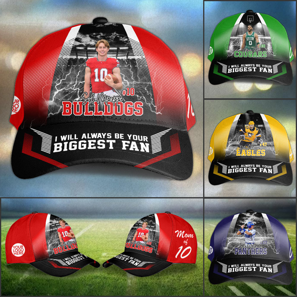 I Will Always Be Your Biggest Fan Personalized Photo Sports Cap Gift For Sport Family Lovers Tu24 Pt99
