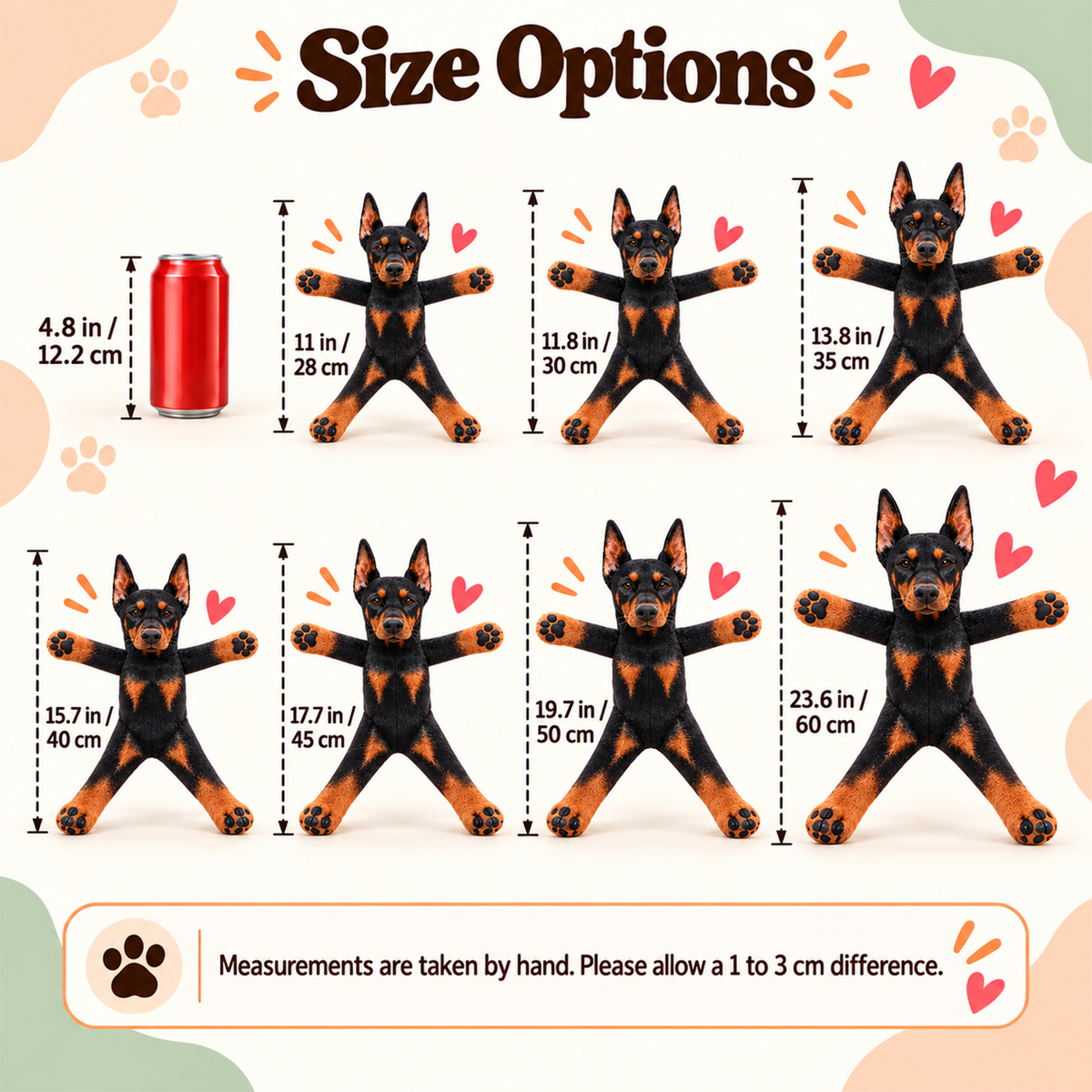 Personalized Doberman Photo Pet Squishy Toy Poseable Plush Doll, Funny Gift For Dog Mom, Dad, Pet Lover T1807 T24 TL06