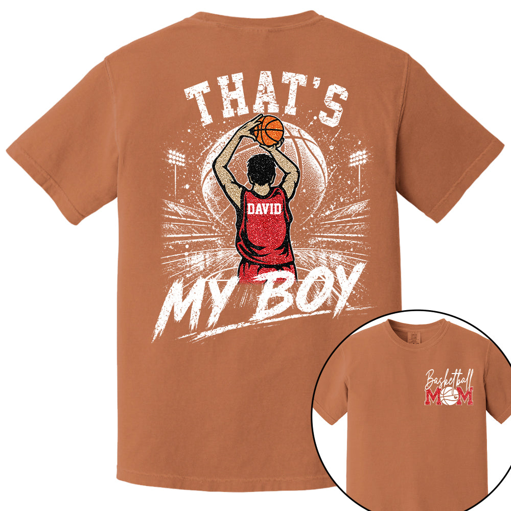 Personalized Basketball Mom Shirt, Custom Those Are My Boys T-Shirt, Team Name & Player Number Tee, Basketball Season Gift Na02 Nh00