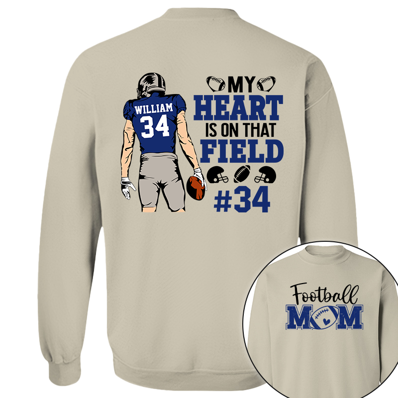 My Heart Is On That Field Personalized Shirt Football Game Day Custom Nickname